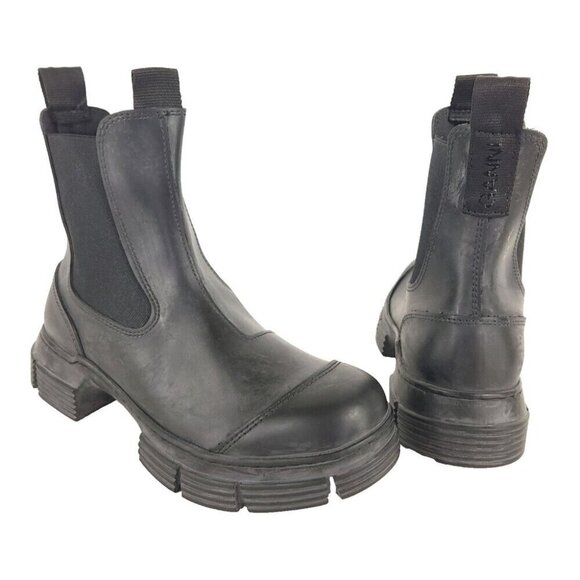 Ganni Black Ankle Boots - Picture 2 of 14